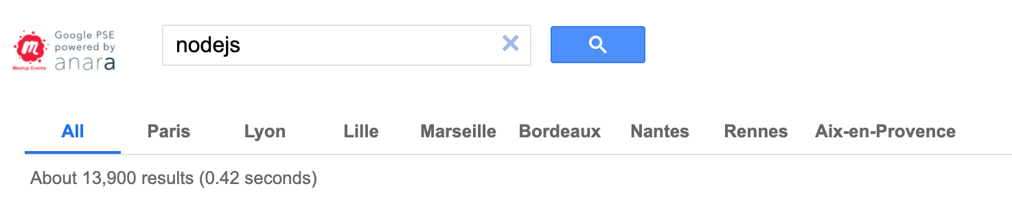 Google CSE dédié à la recherche dans les communautés Meetup